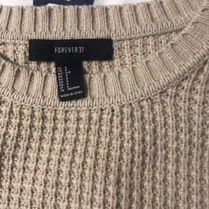 cream cropped knit sweater